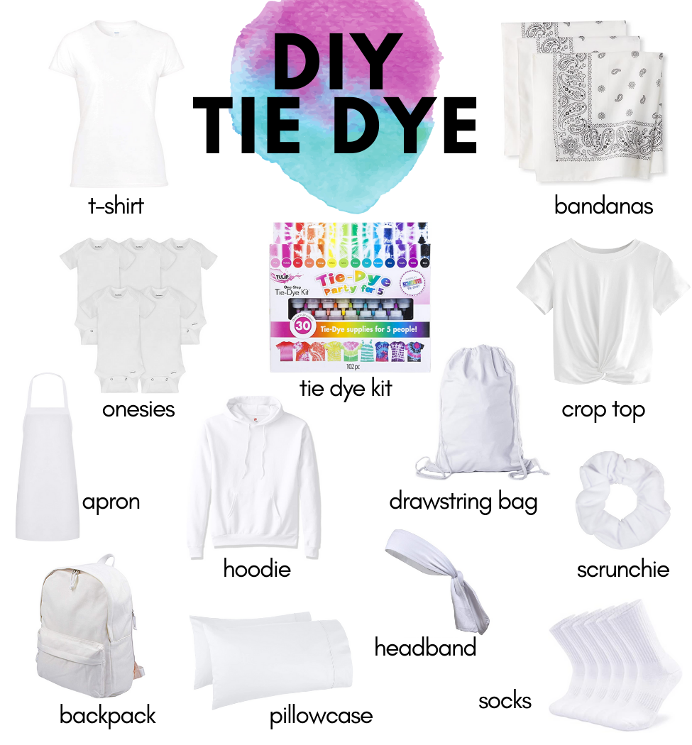 tie dye kit hoodie bandanas scrunchies onesie